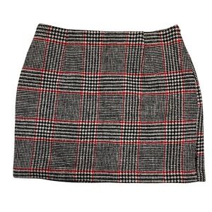 Forever 21 Black Red Plaid Preppy Y2K Academia Schoolgirl Mini Skirt Size S